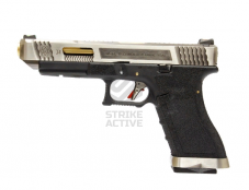 Пистолет пневм WE-G008WET-3  GLOCK-34  G-Force металл слайд,черн. рамка,sv слайд,  (WE)