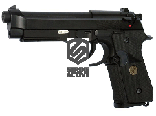 Пистолет пневм WE-M008-CO2  Beretta M92F металл, рельса Black (WE)