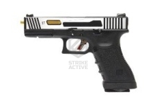 Пистолет пневм WE-GP1799-C  GLOCK-17  HI-SPEED, металл слайд, хром  (WE)