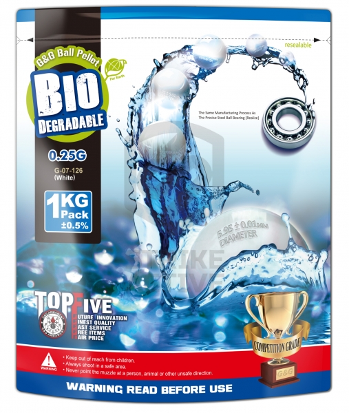 Шары для страйкбола Bio BB 0.25g/1kg /Aluminum Foil/4000 шт  G&G