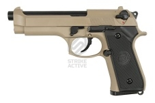 Пистолет пневм WE-M003 Beretta M92F металл. Tan  (WE)