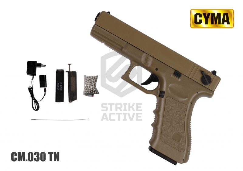 Пистолет эл/пневм CM030 Glock 18c Tan (CYMA) 