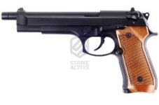 Пистолет пневм WE-M005 Beretta M92F металл (удлиненная) Black(WE)