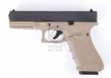 Пистолет пневм WE-G001FVB-TAN G17- gen5   металл слайд, сменные накладки Tan (WE)