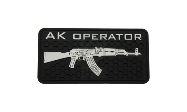 Нашивка PVC/ПВХ с велкро "AK OPERATOR" размер 80х40 Black/White
