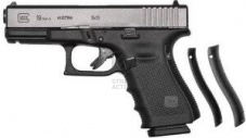 Пистолет пневм WE-G003B-BK GLOCK-19 gen4 металл слайд, сменные накладки Black(WE)