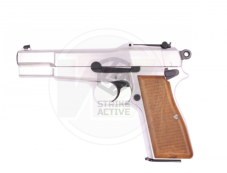 Пистолет пневм WE-B006 Browning Hi Power хромированный, металл, с кобурой прикладом (WE)